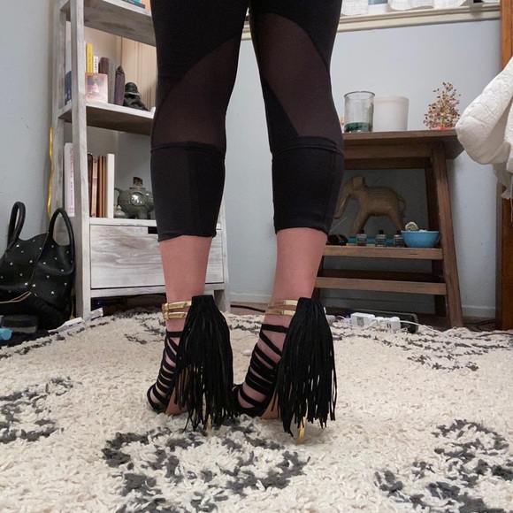 Herve Leger Fabia Black & Gold Sandals - Picture 14 of 14